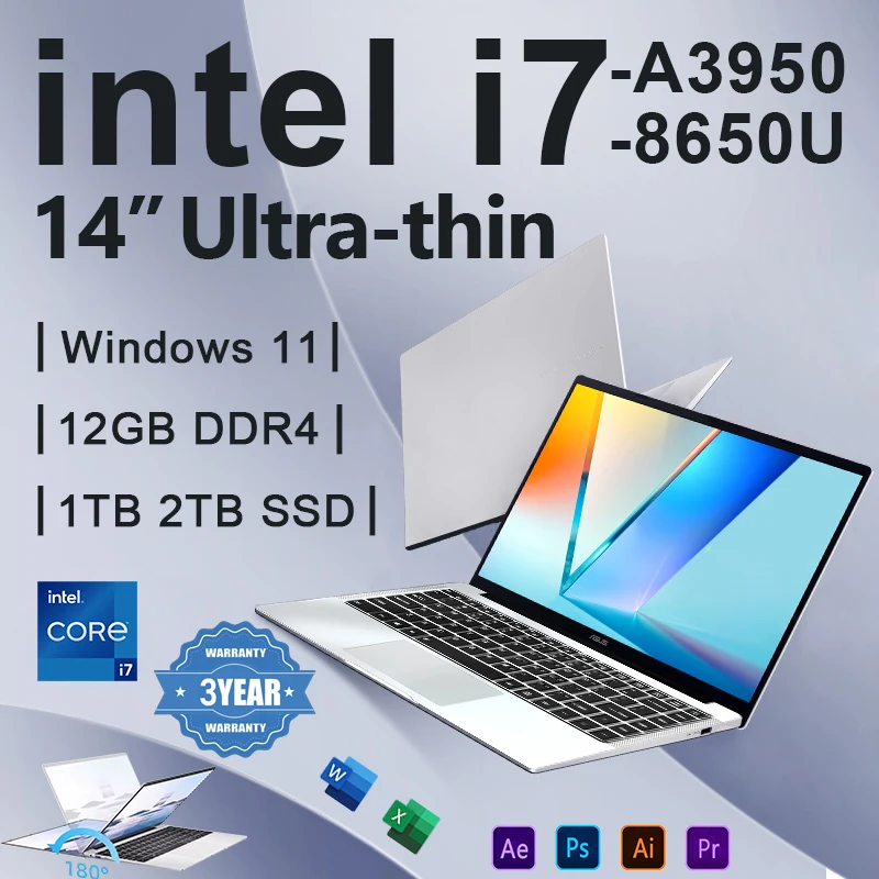 Pc Gaming I7 - Portátil de Oficina 2026 con Windows