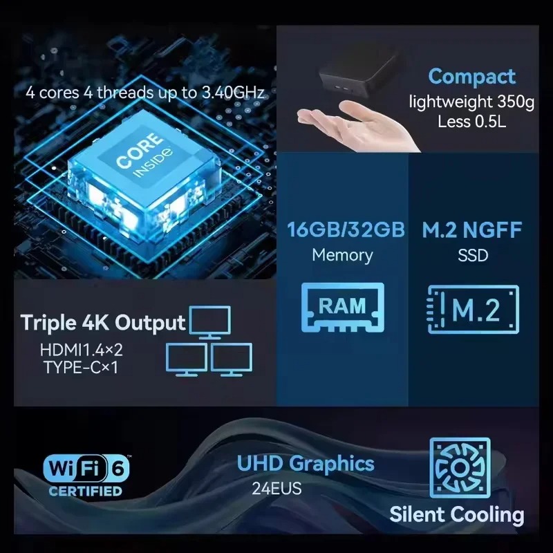 Mini PC Intel Core i3 6100 en  - Pc Gaming I3 reseña y precio