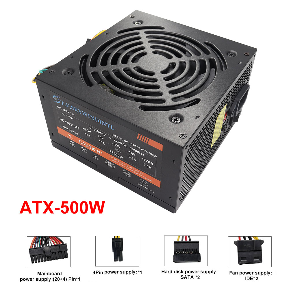 Barato 500W negro ATX escritor - Pc Gaming Ff reseña y precio